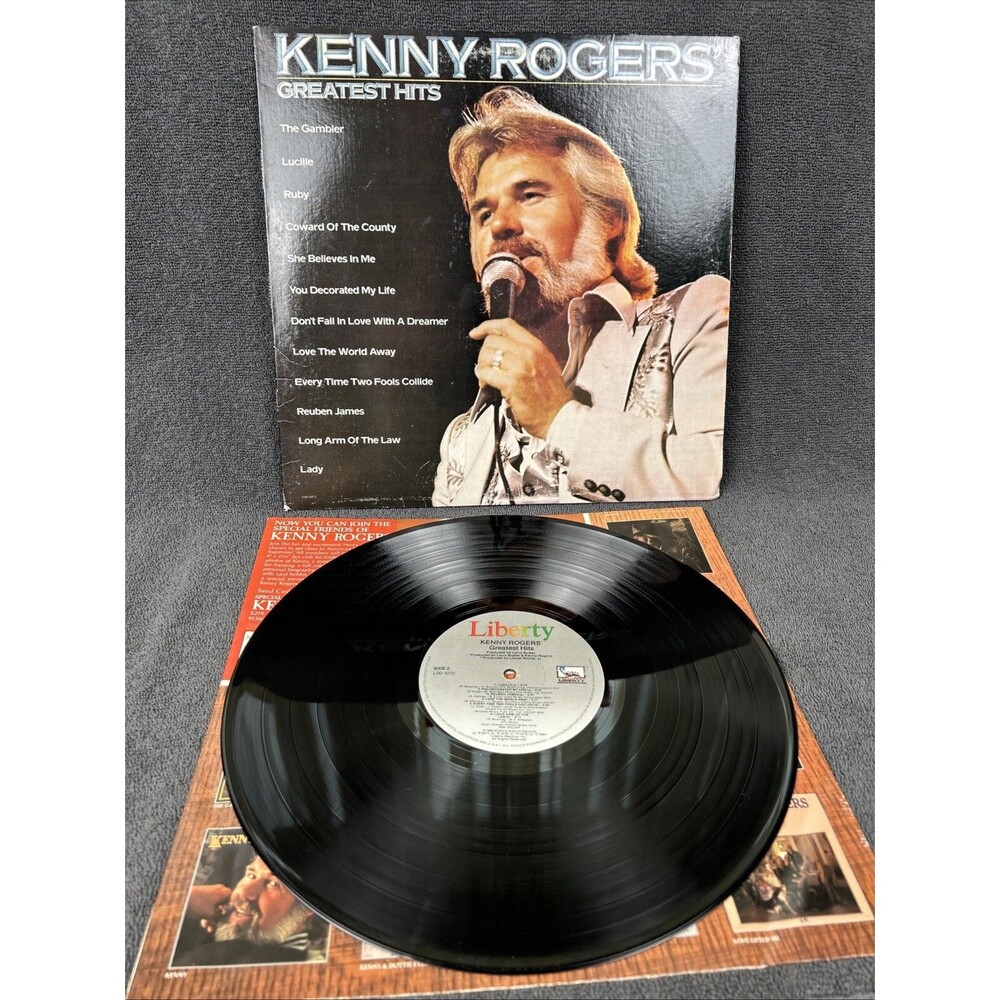Kenny Rogers Greatest Hits, Liberty L00-1072, Vintage Lp. 1980